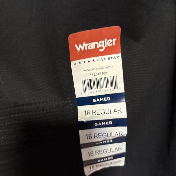 wrangle Cargo Jogger Pants Multi Pocket Drawstring Elastic Waist Casual Black - Picture 3 of 10